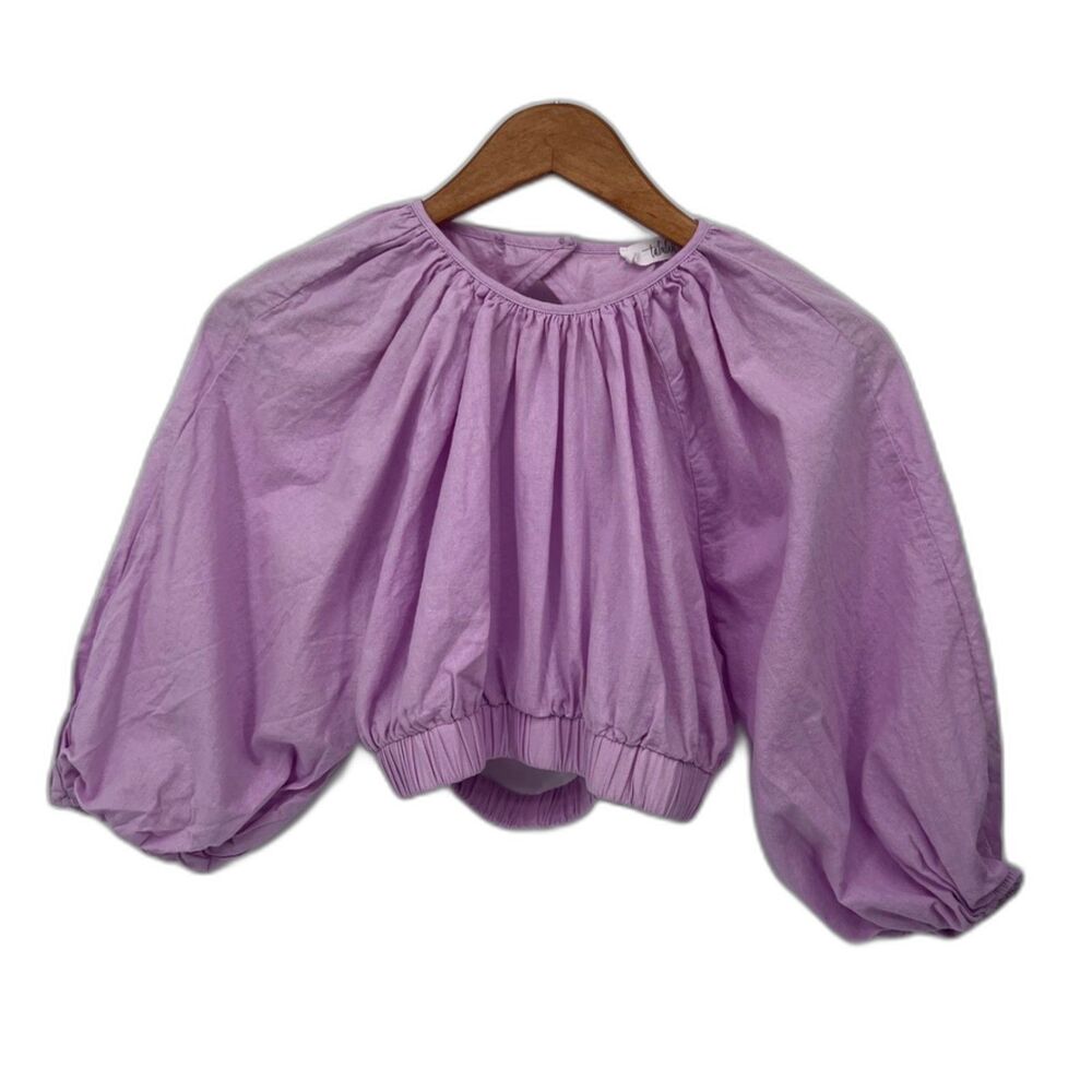Talulah Soft Girl Cottage Core Cropped Open Back‎ Romantic Boho Blouse Size LG